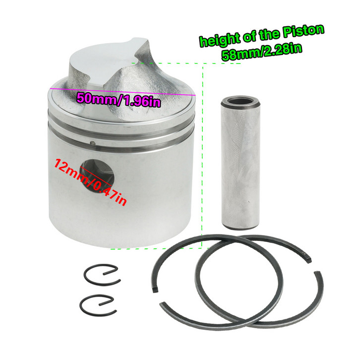 Piston Kit Assy Ring Set 6G1-11631-00-98 - Yamaha Outboard 6HP 8HP 2-stroke 50MM