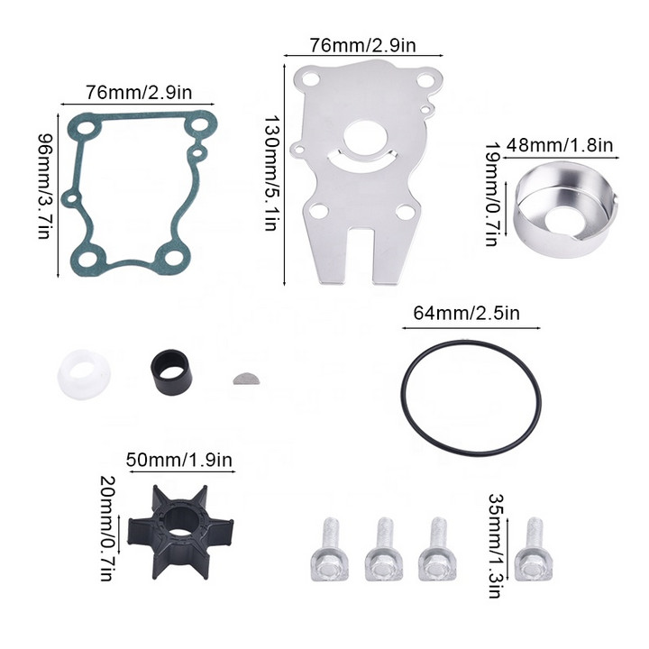 Outboard engine Impeller 63D-W0078-01-00 Kit 40-50-60 HP Yamaha Repair Kit 2-stroke 4-stroke