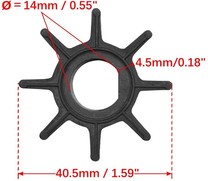 Boat Engines Water Pump Impeller 19210-881-003 19210-881-A01 19210-881-A02 18-3245 for Honda 5HP 7.5HP 8HP 10HP ( BF5 BF8 )
