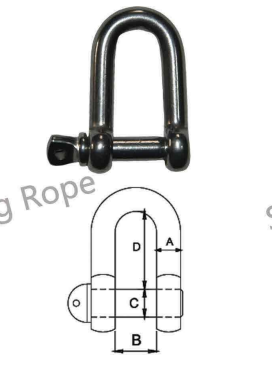 SHACKLES AISI316,STRAIGHT DEE