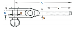 SWAGE TERMINAL AISI316,WITH TOGGLE