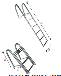 FOLDING TELESCOPIC LADDER,STAINLESS STEEL