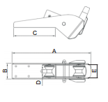 BOW ROLLER AISI316,WITH MOVELABLE ROLLER PLATE