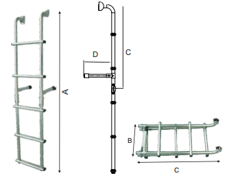 FOLDING LADDER AISI316