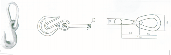 d)CHAIN BOTH END CLECIS EYE GRAB HOOK