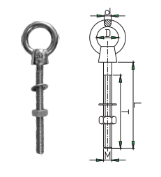 EYE-BOLT WITH NUT AND WASHER