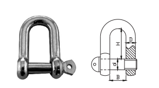 SHACKLES HOT DIPPED GALVANIZED STRAIGHTDEE