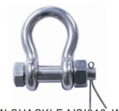 BOW-SHACKLE AISI316,WITH HEXAGON COUNTER NUT