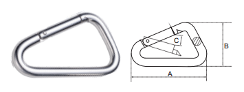 TRIANGLE SNAP HOOK AISI316,LARGE