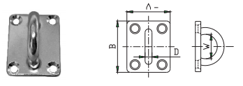 SQUARE EYE-PLATE AISI304