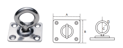 SWIVEL EYE-PLATE AISI304 WITH RING