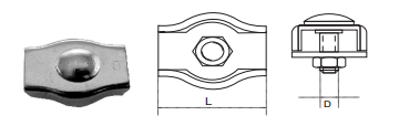 SIMPLEX WIRE-ROPE-CLIPS AISI316 AND GALVANIZED