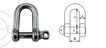 SHACKLES AISI316,STRAIGHT DEE