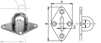 DIAMOND EYE-PLATE AISI304