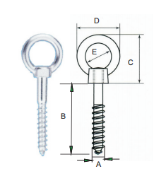 EYE-BOLT WITH WIDE OPENING EYE