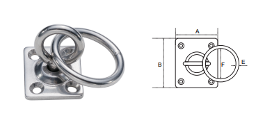 SWIVEL EYE-PLATE AISI304 WITH RING