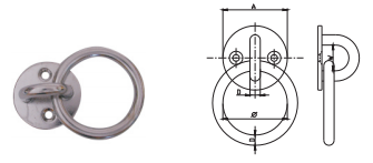 ROUND EYE-PLATE AISI304 WITH RING