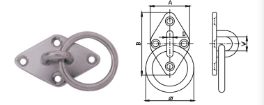 DIAMOND EYE-PLATE AISI304 WITH RING