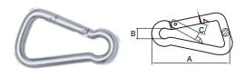 ASYMETRIC SNAP HOOK AISI316