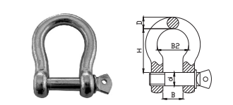 SHACKLES HOT DIPPED GALVANIZED BOW TYPE