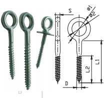 RING SCREW WITH WOOD THREAD