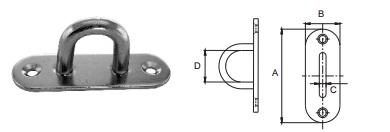 OVAL EYE-PLATE AISI304