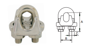 WIRE-ROPE-CLIPS AISI316,US-TYPE