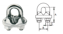 WIRE-ROPE-CLIPS AISI316,LOW BODY