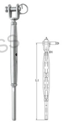 S7272 Rigging Screw Jaw/Wire Rope Terminal With Small Fork Welded Form