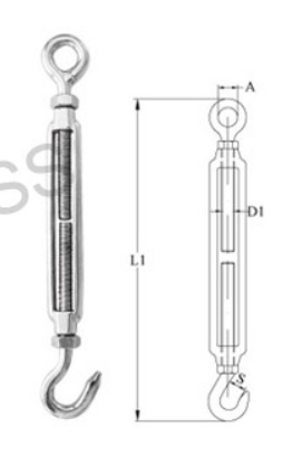 S5094 Turnbuckle With Lock Nuts Hook/Eye