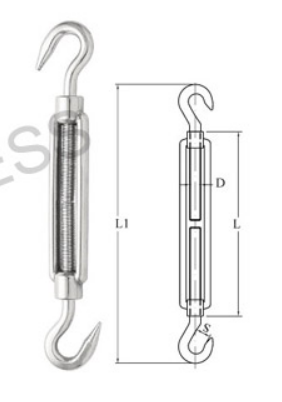 S0237 Turnbuckle DIN 1480 Type Hook/Hook