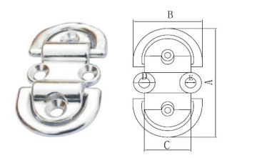 FOLDING DOUBLE PAD EYE,AISI316,CASTED