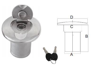 DECK FILLER AISI316,WITH LOCK,CASTED