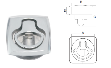 HATCH LATCH AISI316,SQUARE