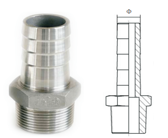 HOSE CONNECTOR AISI316,MALE