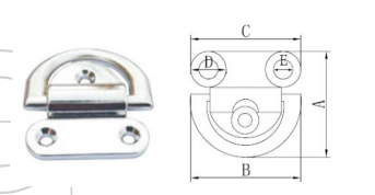FOLDING PAD EYE,AISI316,CASTED
