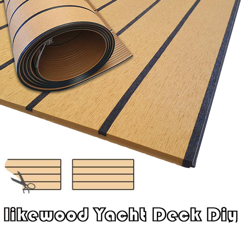 Synthetic teak boat flooring