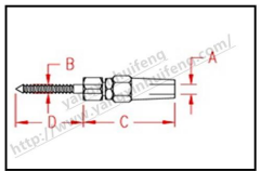 Wood threaded rod type quick coupling