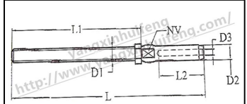 American extended straight rod connector with nut