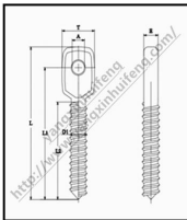 Flat head eye type wood screw