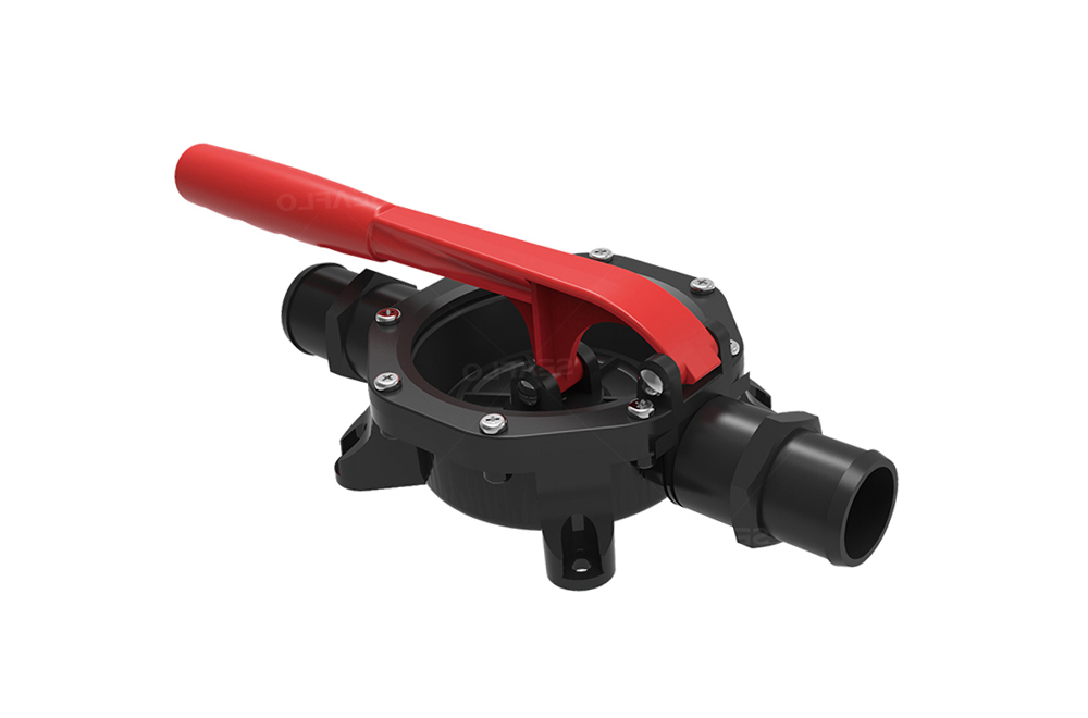 Diaphragm manual pump with joint and plastic handle