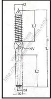 Special American type straight rod connector with wood thread