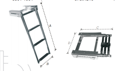 TELESCOPIC LADDER AISI316 UNDER PLATFORM