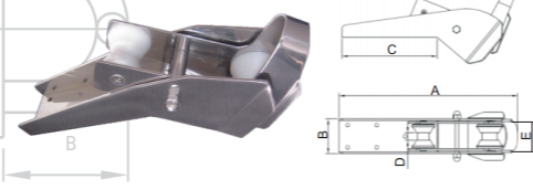 BoW ROLLERAISI316,WITH MOVEABLE ROLLER PLATEMirrorpolished,with delrin-roller