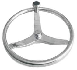 STEERING WHEEL AISI 316, With finger grips+knob.