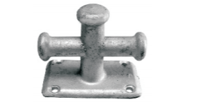 CROSS BOLLARD Cast malleable iron, hot dipped galvanized.For marinas and docks.