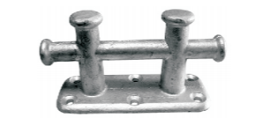 CROSS BOLLARD DOUBLE Cast malleable iron, hot dipped galvanized.For marinas and docks.