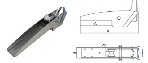 BOW ROLLERAISI316,WITH MOVEABLE ROLLER PLATE