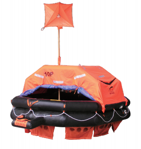 throw-over board type inflatable life raft