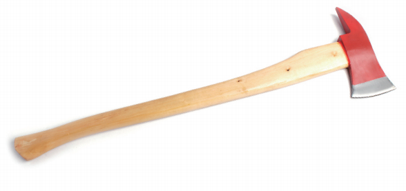 FIRE AXE WITH LONG WOODEN HANDLE